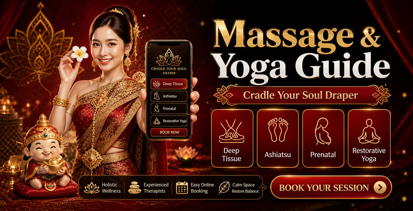 Massage & Yoga Guide สำหรับ Cradle Your Soul Draper